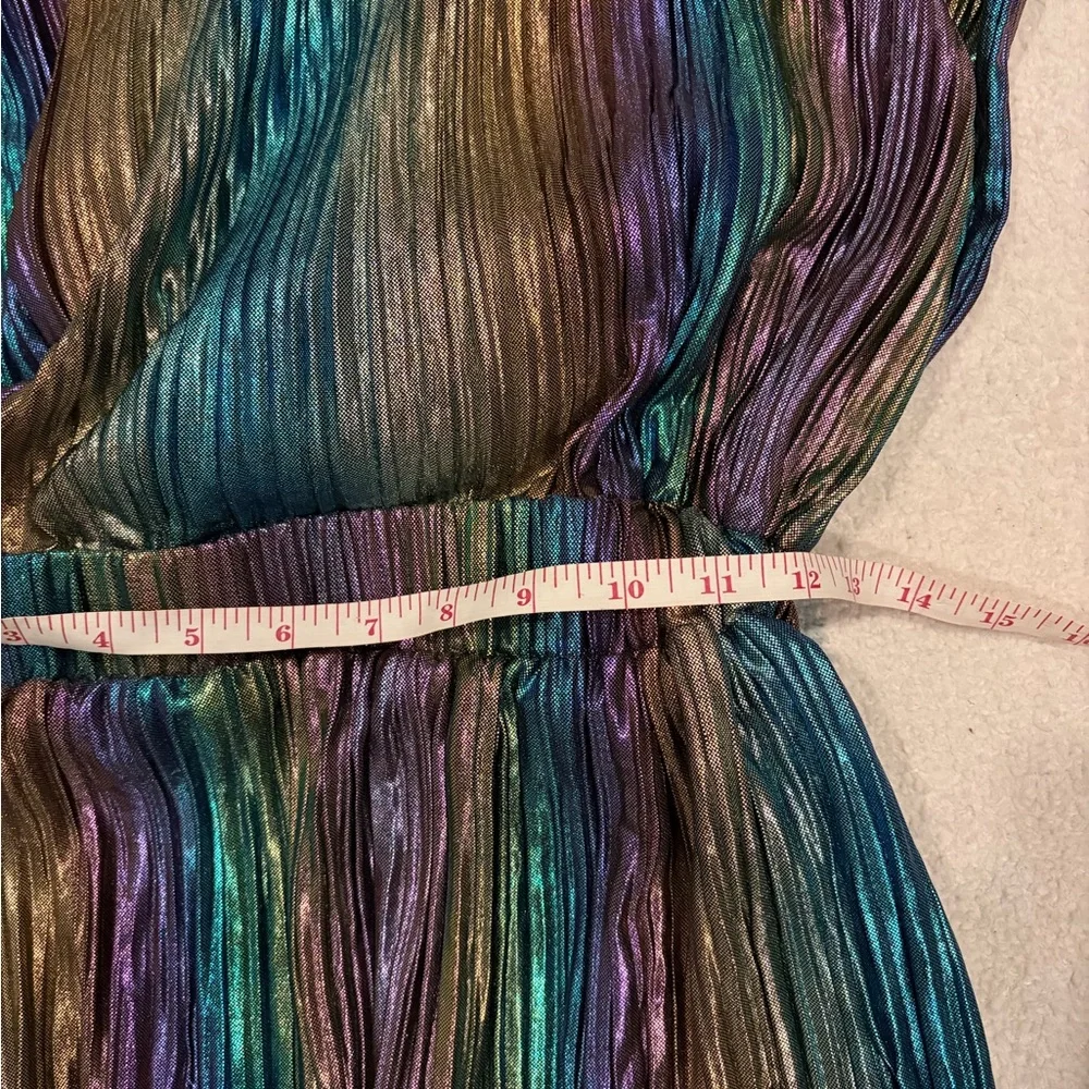Queen Of Sparkles girls metallic multicolored rainbow hood kids dress large L - Picture 3 of 8